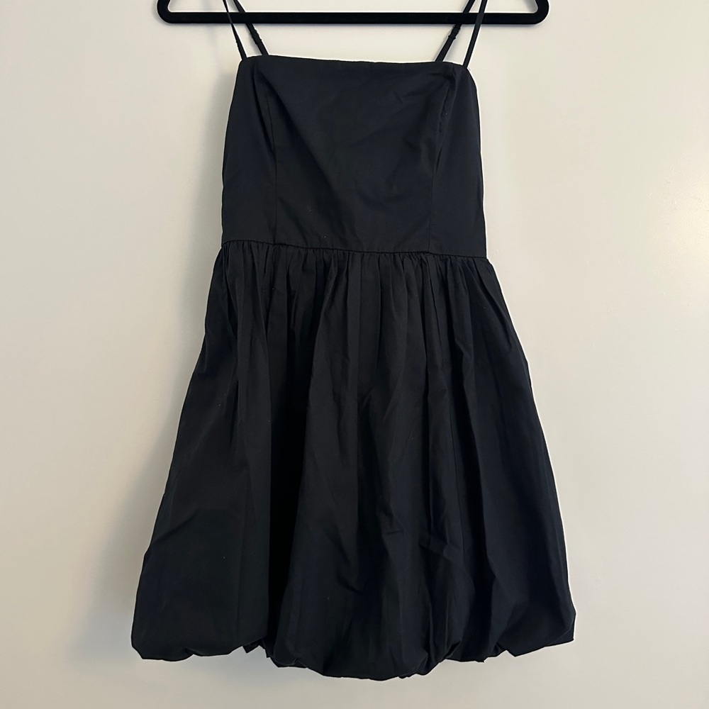 A&F Babydoll Bubble Hem Mini Dress in Black